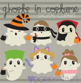 Halloween Ghosts in Costume Digital Clip Art