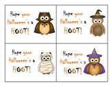 Halloween Gift Tag Labels Owl Themed