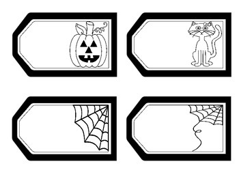 black halloween printable gift tags