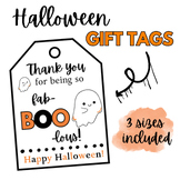 Halloween Gift Tags - Thank you for being so fab-BOO-lous!