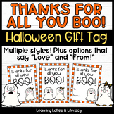 Halloween Gift Tags Thanks For All You Boo Teacher Hallowe