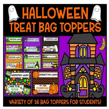 Preview of Halloween Gift Tags, Treat Bag Toppers, Treat Bag, Treat Bag Labels Editable