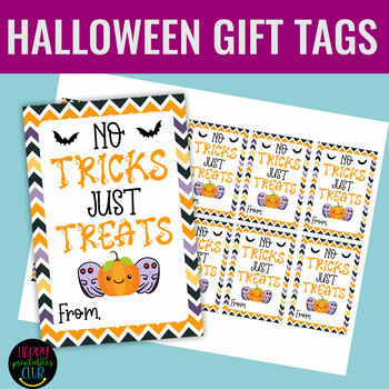 Halloween Gift Tags for Teachers Students- Halloween Treat Bag Gift Labels