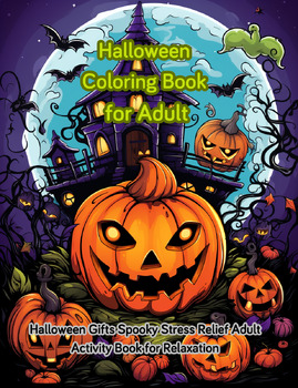 Preview of Halloween Gifts Halloween Coloring Book for Adults Spooky Stress Relief Adult
