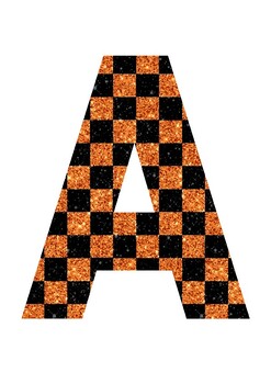 Preview of Halloween Glitter Print | A-Z 0-9 Decor Printable Bulletin Board Letters Number