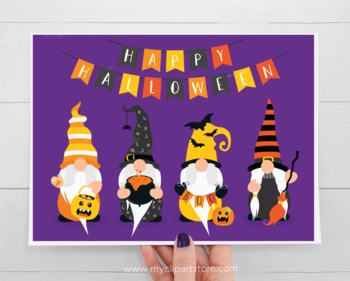 Download Halloween Gnomes Clipart Halloween Bunting Svg By Myclipartstore PSD Mockup Templates