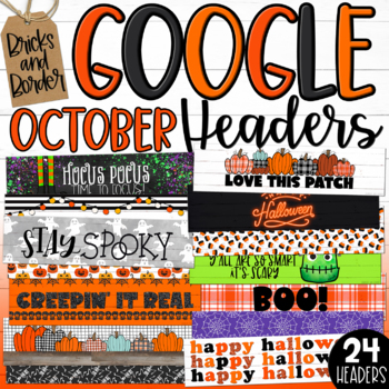 Preview of Halloween Google Classroom Headers Banners October Fall