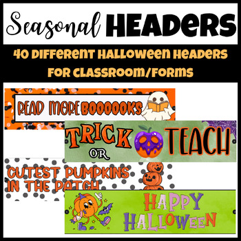 Preview of Halloween Google Classroom Headers or Forms Images