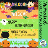 Halloween Google Classroom animated headers banners