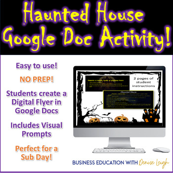 Preview of Halloween Google Docs Digital Activity - Computer Applications Class Lesson