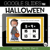 Halloween Google Slides™ Addition Facts Practice Set 1