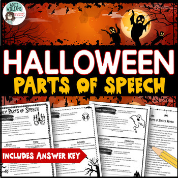 Preview of Halloween - Parts of Speech Review