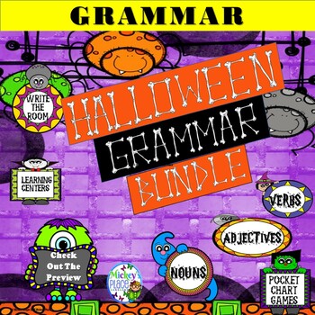 Preview of Halloween Grammar Bundle of Differentiated Learning Centers and Activities