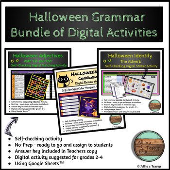 Preview of Halloween Grammar Bundle of Digital Activities