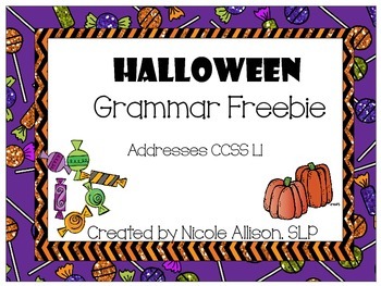 Preview of Halloween Grammar Pack Freebie