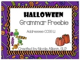 Halloween Grammar Pack Freebie