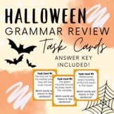 Halloween Grammar Review Task Cards Scavenger Hunt Activity