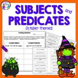 Halloween Activities - Subjects and Predicates October Gra