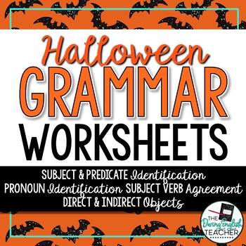 Preview of Halloween Grammar Worksheets