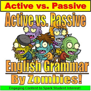 Preview of Halloween Grammar with Zombies: Active and Passive Voice PowerPoint