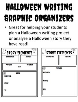 Preview of Halloween Graphic Organizer Story Elements Halloween Writing Graphic Organizers