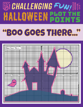 Preview of Halloween Graphing - Coordinate Pair Picture - Fun Activity "Boo Goes There..."