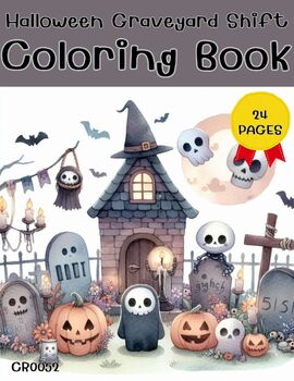 Preview of Halloween Graveyard Shift (CR0052) Coloring Book,Page,Activities,Family,Children