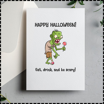 Preview of Halloween Greeting Card Halloween Craft Halloween Activity Halloween Worksheet