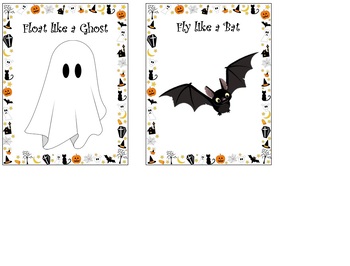 Preview of Halloween Gross Motor/Action Card - 8 Cards