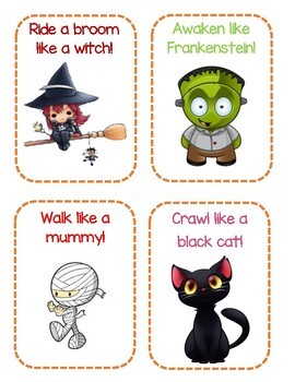 Halloween Gross Motor Cards by Early Childhood Resource Center | TpT