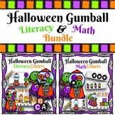 Halloween Gumball Literacy & Math Centers Bundle