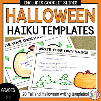 Preview of Halloween Haiku Writing Templates - Poetry Writing - Halloween Activity