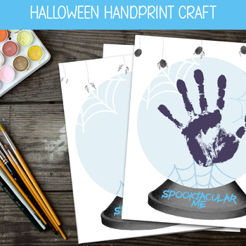 Preview of Halloween Handprint Art, Crystal Ball Craft for Kids, Fall Homeschool Activity