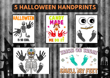 Preview of Halloween Handprint Craft | Footprint Art | Kids Baby Toddler | Keepsake Art