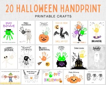 Preview of Halloween Handprint Craft, Halloween Craft, Halloween Handprint Art, Craft Kids