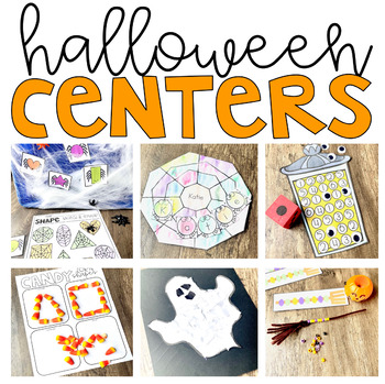 Preview of Halloween Math and Literacy Centers Kindergarten | Halloween Activities