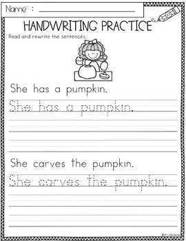 Halloween Handwriting Practice by Miss Faleena | TpT