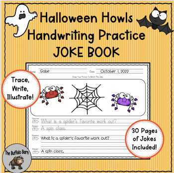 Preview of Halloween Handwriting Practice Joke Book - Morning Work - Printing Practice