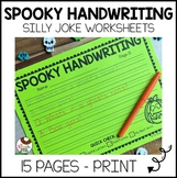 Halloween Handwriting Worksheets with Spooky Jokes