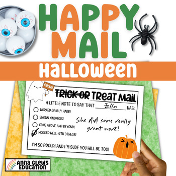 Preview of Halloween Happy Mail Positive Note to Parents Note Home Spooky Classroom Decor