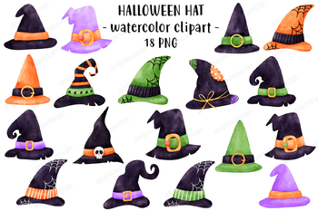 Preview of Halloween Hat Clipart, Witch hats, Wizard Hats, Halloween Clipart