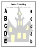 Halloween Haunted House ABC Letter Matching Worksheets