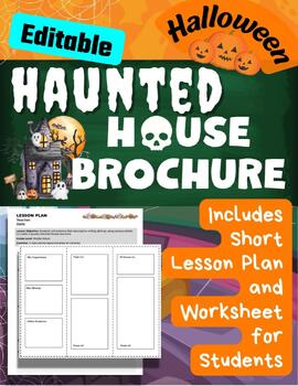 Preview of Halloween Haunted House Brochure Sensory Details Middle School ELA Lesson Plan