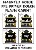 Halloween Haunted House Dolch Pre-Primer Sight Word Flash Cards!