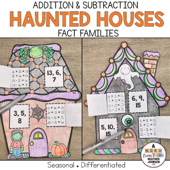 Preview of Halloween Haunted House Fact Families Addition & Subtraction