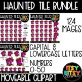 Halloween Haunted House Letter and Number Clipart Bundle