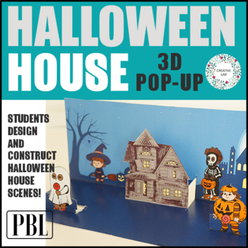 Preview of Halloween Haunted House Scene 3D Craftivity