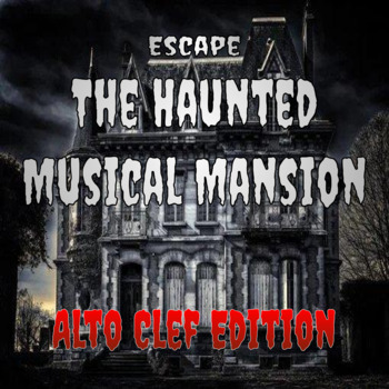 Preview of Halloween Haunted House Virtual Music Escape Room- Alto Clef Game