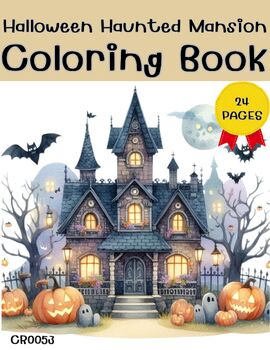 Preview of Halloween Haunted Mansion (CR0053) Coloring Book,Page,Activities,Family,Children