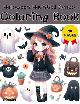 Preview of Halloween Haunted School (CR0054) Coloring Book,Page,Activities,Family,Children